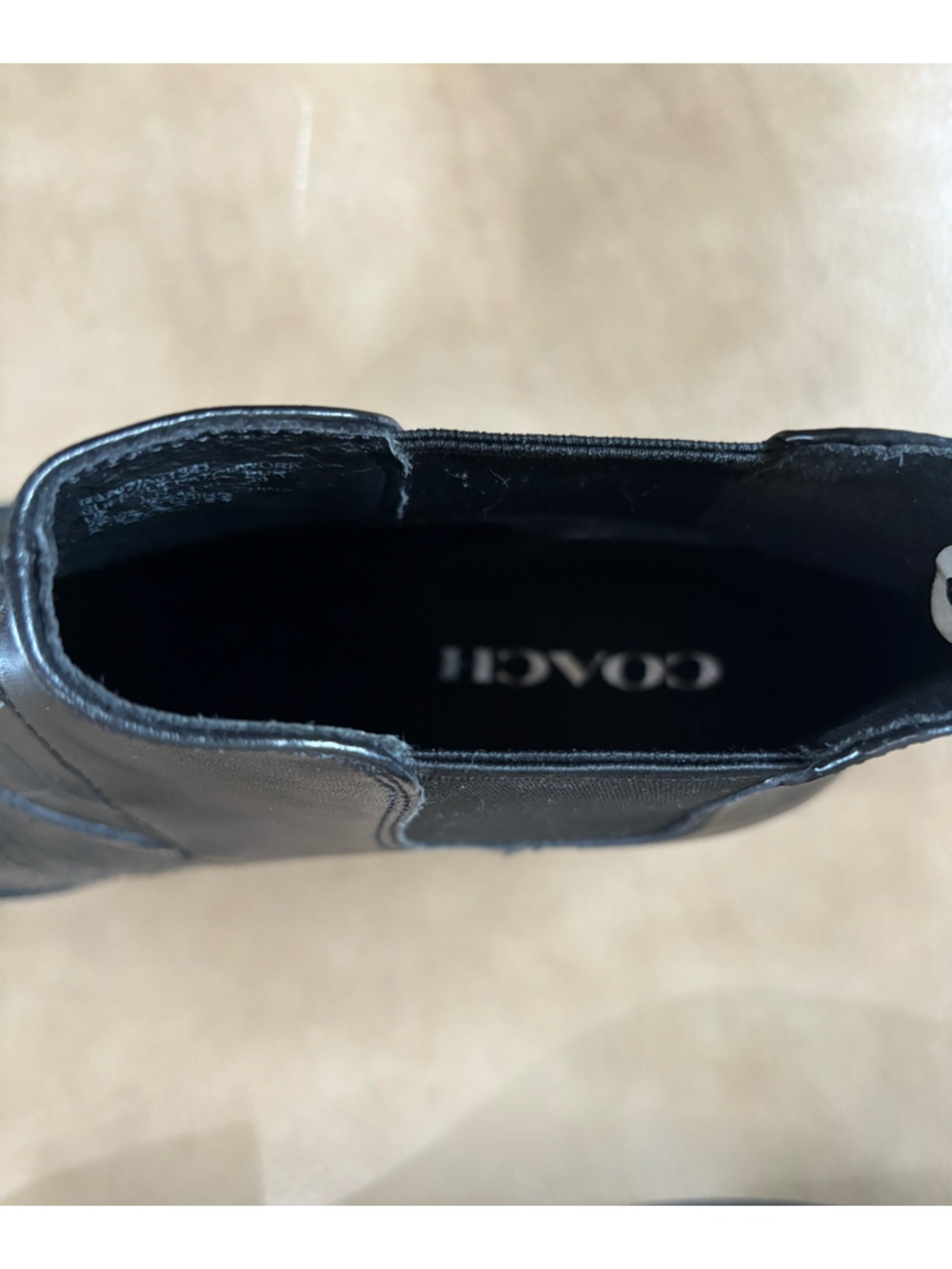 Coach Black Suffolk patchwork Leather Women's Ankle Boot with Textured Panel - Picture 5 of 9